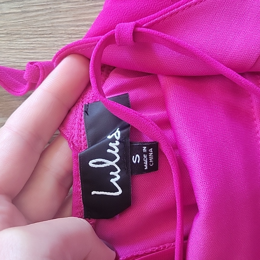 Lulu's Fuchsia Ruffle-Hem Maxi Dress - Picture 5 of 6